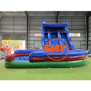 Thiết kế mới màu đá cẩm thạch lớn trượt nước Inflatable trượt thương mại PVC trượt nước Inflatable với hồ bơi - Product Image 4
