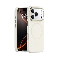 Coque de téléphone HMJ en silicone véritable givré magnétique souple, de luxe, antichoc, couleur unie pour iPhone 17 Pro Max