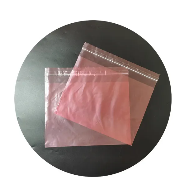 Saco de embalagem transparente vermelho LDPE de vendas diretas do fabricante saco autoadesivo