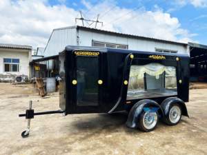 Corbillard funéraire électrique de luxe direct d'usine avec 4 roues à un essieu dessiné par un cheval nouveau design noir - Product Image 4