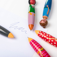 Usine en gros créatif dessin animé grosse poupée stylo à bille haute valeur mignon Style poupée tête cadeau stylo ensemble
