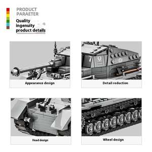 Jeu de blocs de construction SWAT en plastique pour réservoir et véhicule, modèle militaire de la seconde <span class=keywords><strong>guerre</strong></span> mondiale, jouet éducatif, cadeau pour enfants - Product Image 3