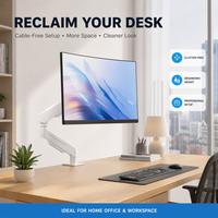 Soporte de Brazo para Monitor Individual Confiable, Ajustable de 17-32 Pulgadas, Brazo de Resorte, Compatible con VESA 75x75 100x100 para Espacio de Trabajo Profesional