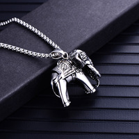 Collier Pendentif Éléphant Hip Hop en Acier Inoxydable 316L pour Homme, Bijou de Fête Vintage Personnalisé, Étanche