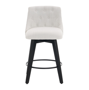 Modern Style Fabric Bar <b>Stool</b> Black Leg Contemporary Indoor Home Hotel Living Room Kitchen Design Wood Frame Set of 2 - Product Image 6