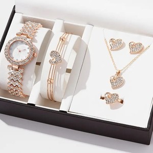 Juego de Accesorios de Reloj de Cuarzo de Moda IStapromo, Reloj de Pulsera de Cristal con Pedrería para Mujer, Juego de Collar y Pendientes - Product Image 3