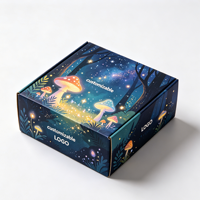 Boîte d'emballage imprimée scène forêt fantastique pastel doux, taille personnalisée, avec doublure intérieure anti-graisse pour miel, confiture, ou coffret cadeau floral