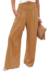 <span class=keywords><strong>Pantalon</strong></span> décontracté pour <span class=keywords><strong>femme</strong></span>, style décontracté, en coton, <span class=keywords><strong>taille</strong></span> mi-haute, <span class=keywords><strong>pantalon</strong></span> large pour le printemps et l'été - Product Image 2