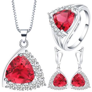 Fabrikverkauf Schmuckset Elegantes Brautset 3-teiliges Hochzeits-Anhänger-Set Sterling Silber Ohrringe Set - Product Image 1