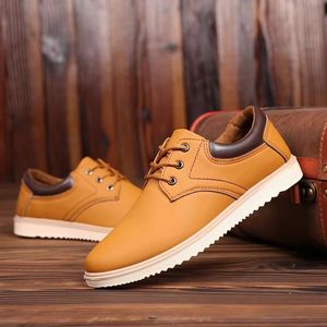 Zapatos de primavera para hombre, impermeables, antideslizantes, con puntera grande, de cuero, para trabajo, ligeros, para correr, casuales, modernos, para caminar. - Product Image 2