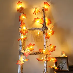 2021 High Quality Maple Leaf Battery String Lights for Holiday party decoration