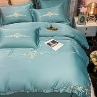 Ensembles de literie de style européen de luxe 4 pièces collections housse de couette brossée tissu 100% drap de lit en polyester