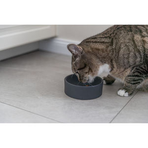 Mangeoire en céramique pour animaux de compagnie, 0,15 L, diamètre 12 cm, bol noir mat pour chiens et chats - Product Image 3