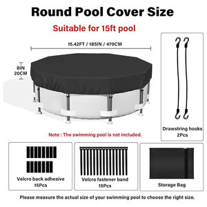 Couvertures de <span class=keywords><strong>piscine</strong></span> d'hiver industrielles <span class=keywords><strong>en</strong></span> gros Vectus OEM 420D Oxford 15FT, imperméables, <span class=keywords><strong>avec</strong></span> bande réfléchissante <span class=keywords><strong>en</strong></span> PVC laminé - Product Image 2