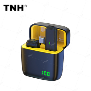 TNH-Sistema de micrófono con clip inalámbrico, estuche de carga, 2 mini micrófonos Lavalier para grabación en vivo, cámara de teléfono móvil - Product Image 1