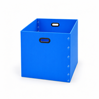 Boîte en plastique ondulé PP pliable, taille personnalisée, avec ouverture supérieure et poignées encastrées pour le stockage et le transport de pièces