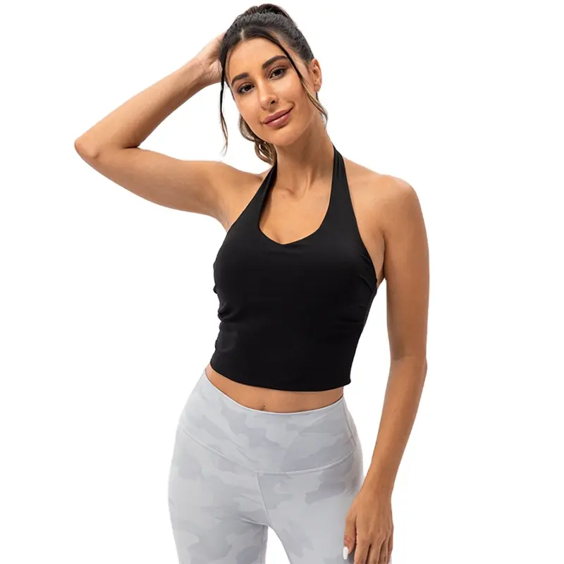 Reggiseno sportivo con collo all'americana da donna GC con imbottiture per il petto, bellissimo gilet yoga posteriore per l'usura interna ed esterna per sport e fitness