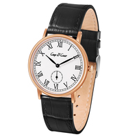 Montre mécanique pour homme avec logo personnalisé HAIOU, boîtier en acier inoxydable automatique, verre saphir, bracelet en cuir, étanche, dernier modèle simple