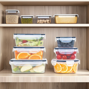 Hộp đựng thực phẩm nhựa trong suốt, kín khí, giữ tươi thực phẩm, bán chạy, bộ hộp đựng thức ăn có nắp đậy - Product Image 1