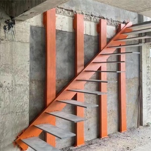 <span class=keywords><strong>Escalera</strong></span> Flotante Minimalista de Estilo Moderno con Soporte Ultrafino de Acero Simple Oculto en la Pared y Peldaños de <span class=keywords><strong>Madera</strong></span> Maciza - Product Image 4