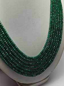 Collar de Cuentas de Jade Verde Natural de Alta Calidad Grado AAA, Facetadas en Forma de Rondelle de 4mm, Certificado por M.Y.GEMS, Hecho en India - Product Image 4