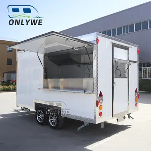 Onlywe truk Makanan Cepat lipat, Trailer katering sepenuhnya dilengkapi ponsel Trailer makanan dengan peralatan dapur penuh