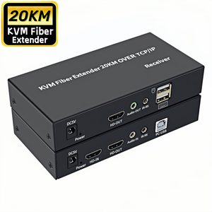 20Km HDMI KVM fibra Extender su cavo in fibra ottica SC con Loop Out HDMI USB a fibra Extender ricetrasmettitore Video di trasmissione - Product Image 1