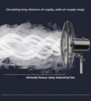 Ventilateur électrique industriel avec force de vent forte et grand volume d'air, capable de pivoter pour refroidir.