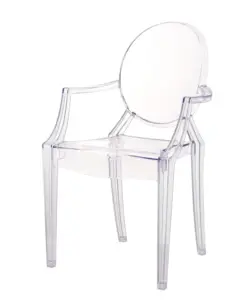 Good-quality factory acrylic crystal PC armchairs chairs for restaurant dining room wedding garden events