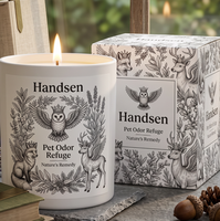 Pot à bougie blanc mat 8oz 12oz, récipient en verre vide avec impression artistique Woodland et carton cadeau, idéal pour les fournisseurs de décoration intérieure