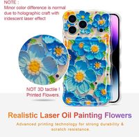 Coque pour iPhone 18 Pro Max, motif floral coloré style peinture à l'huile, compatible avec iPhone 17, 16, 15, 14, 13 Pro Max, compatible avec la charge sans fil