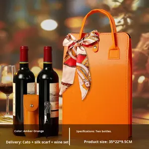 Coffrets cadeaux haut de gamme pour deux bouteilles de <span class=keywords><strong>vin</strong></span> rouge, sacs d'emballage, boîtes extérieures personnalisables avec logo, fabricant en gros, motifs imprimés - Product Image 6