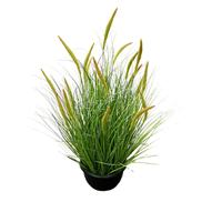 Herbe artificielle en forme de queue de chien, roseau, herbe à aiguilles dorées, plante bonsai, décoration de sol pour vitrine intérieure, plante en pot