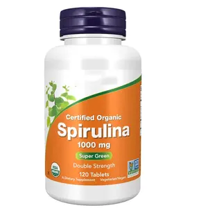 Распродажа, таблетки OEM Spirulina с бета-каротином, витамином А и B-12 поддерживает иммунную систему, сердце, клетки и таблетки 120 энергии