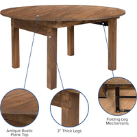 Table de salle à manger rectangulaire en bois de pin rustique, table de mariage en plein air, 150 cm/160 cm, 8-10 places