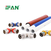 Tuyau composite PEX-AL-PEX soudé au laser IFAN avec connecteurs à pression en laiton à anneaux de codage couleur