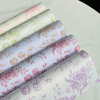 Papier d'emballage floral double face enduit de résine, imperméable et épaissi, pour bouquets, fleuristes, impression en héliogravure