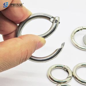 EWANG Useful Zinc Alloy <b>Silver</b> 3.8*19mm Carabiner Spring Rings Metal O Ring - Product Image 3