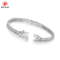 Bijoux Redleaf, breloques en argent 925 personnalisées, chaîne plaquée or pour femmes, bracelet chaîne en moissanite