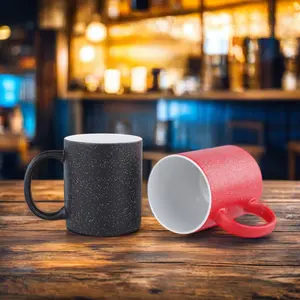 Kỳ nghỉ bên hình ảnh tùy chỉnh Mug gốm thăng hoa ma thuật thay đổi màu sắc bầu trời đầy sao phong cách thiết kế Mug