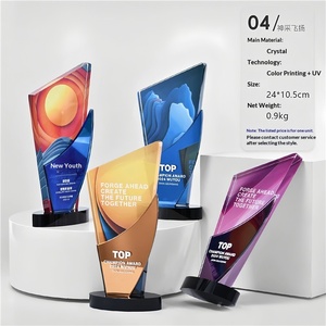 Trofeo de Cristal, Medalla de Espejo Colorida, Premio Conmemorativo, Ceremonia, Campeón de Competición, Estilo Hoja Jp - Product Image 6