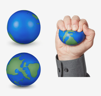 Balle anti-stress super moelleuse en forme de globe, avec logo personnalisé imprimé, cadeau publicitaire promotionnel pour les entreprises