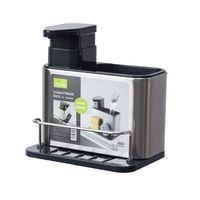 Support de rangement durable en acier inoxydable pour éponge de cuisine et salle de bain, facile à nettoyer, avec bac de drainage pour évier
