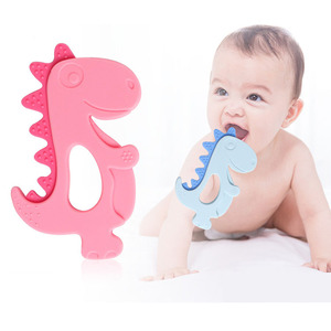 BPA-Free Baby Teether Soother Teething Toy Soft Silicone Animals Shape Dinosaur Baby Teether For 0-18Month Infants