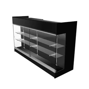 定制廉价高品质零售商店支架橱柜木制玻璃储物2合一家具展示陈列柜