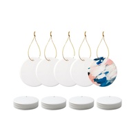 Ornements de Noël en céramique blancs suspendus de 7,1 cm, personnalisables par sublimation avec impression par transfert thermique, PYD Life RTS