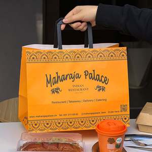 Bolsa de Papel Kraft Marrón con Asas, Biodegradable y Ecológica, para Comida para Llevar de Restaurantes y Servicios de Catering, con Logotipo Personalizado - Product Image 6