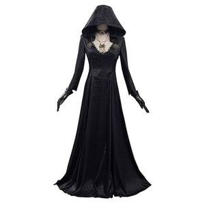 Robe longue noire en polyester pour femme, costume de cosplay Halloween 8 Moth Lady, tenue de scène pour fête et performance TV & cinéma - Product Image 5