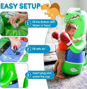 Inflatable Orange Dinosaur <b>Punching</b> <b>Bag</b> for Kids Indoor and Outdoor Play Ages 3+ - Product Image 6