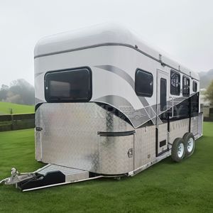 Remorque de transport pour 2 chevaux avec chargement par l'angle, sièges lounge, lits superposés et évier - Product Image 5